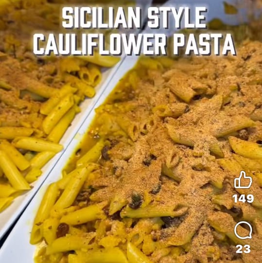 Grandma Gagliano’s Cauliflower Pasta $26.95.